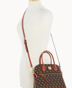 Dooney & Bourke The Gretta Collection|Ready For the Getaway<Gretta Domed Satchel Brown Tmoro