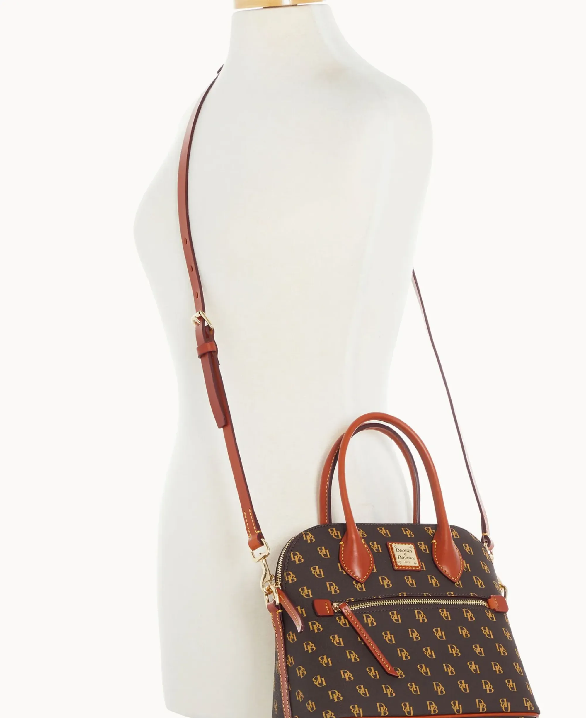 Dooney & Bourke The Gretta Collection|Ready For the Getaway<Gretta Domed Satchel Brown Tmoro