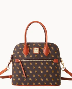 Dooney & Bourke The Gretta Collection|Ready For the Getaway<Gretta Domed Satchel Brown Tmoro