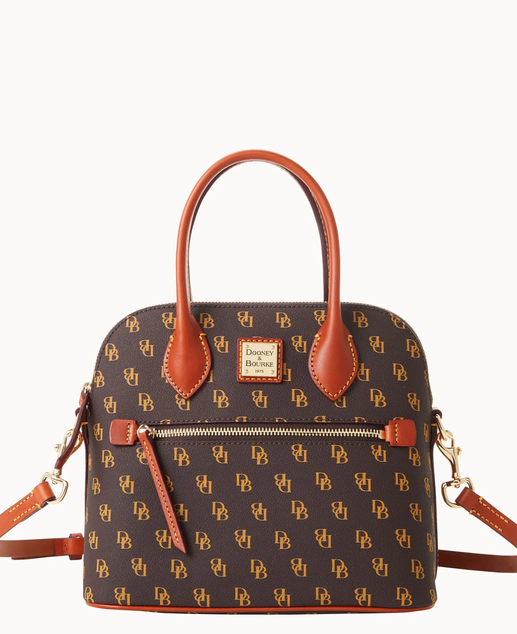 Dooney & Bourke The Gretta Collection|Ready For the Getaway<Gretta Domed Satchel Brown Tmoro