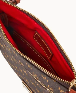 Dooney & Bourke The Gretta Collection|Printed Fabric<Gretta Double Zip Tassel Crossbody Brown Tmoro