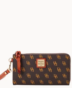 Dooney & Bourke The Gretta Collection|Grab and Go<Gretta Folded Zip Wristlet Brown Tmoro