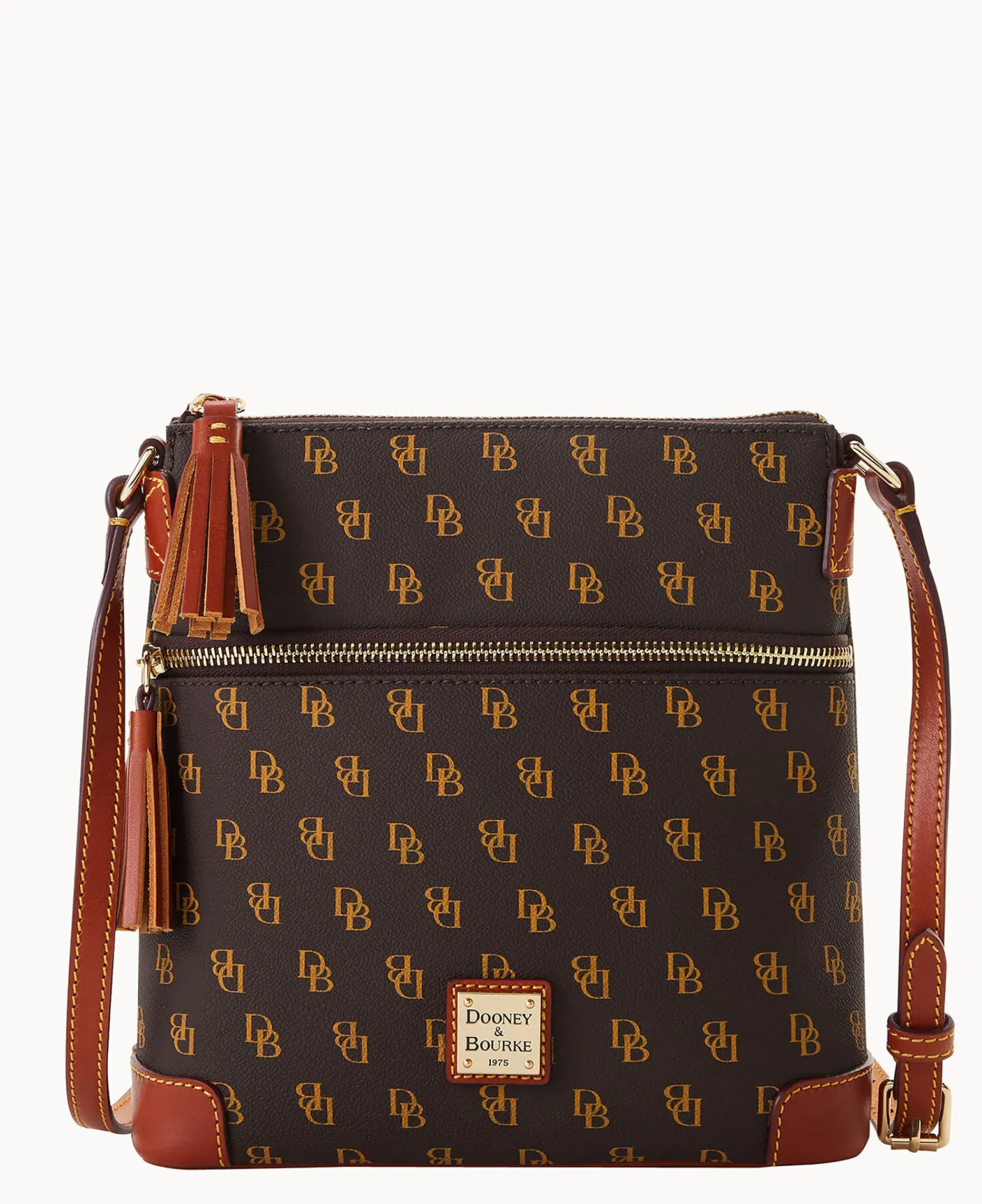 Dooney & Bourke The Gretta Collection|Printed Fabric<Gretta Small Tassel Crossbody Brown Tmoro