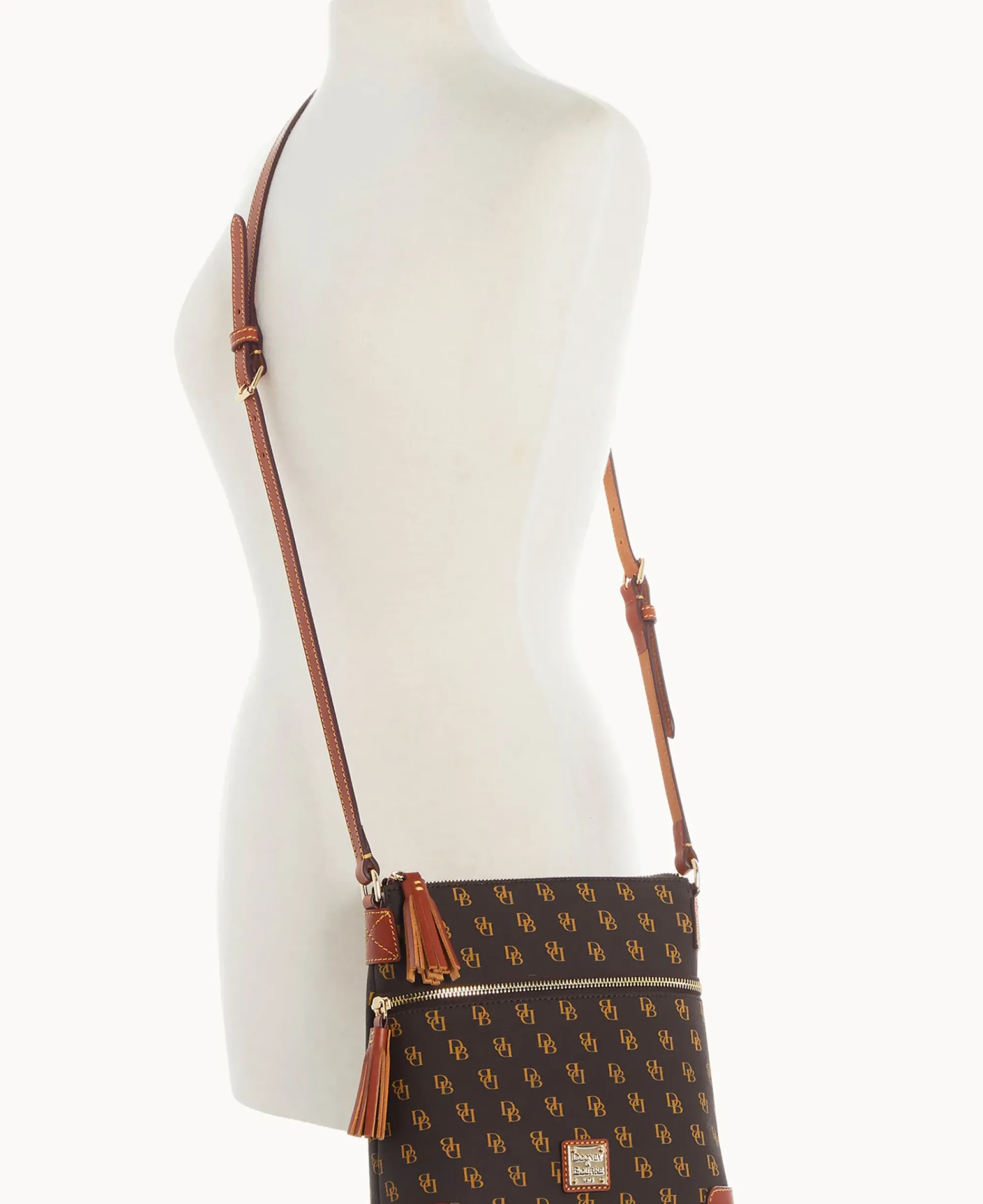 Dooney & Bourke The Gretta Collection|Printed Fabric<Gretta Small Tassel Crossbody Brown Tmoro