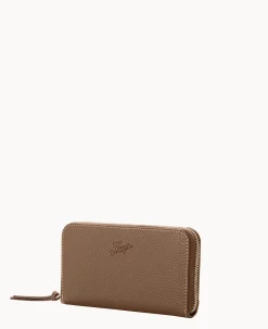Dooney & Bourke Grab and Go|Wristlets<Henrys Medium Zip Around Wristlet Dark Taupe