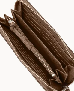 Dooney & Bourke Grab and Go|Wristlets<Henrys Medium Zip Around Wristlet Dark Taupe