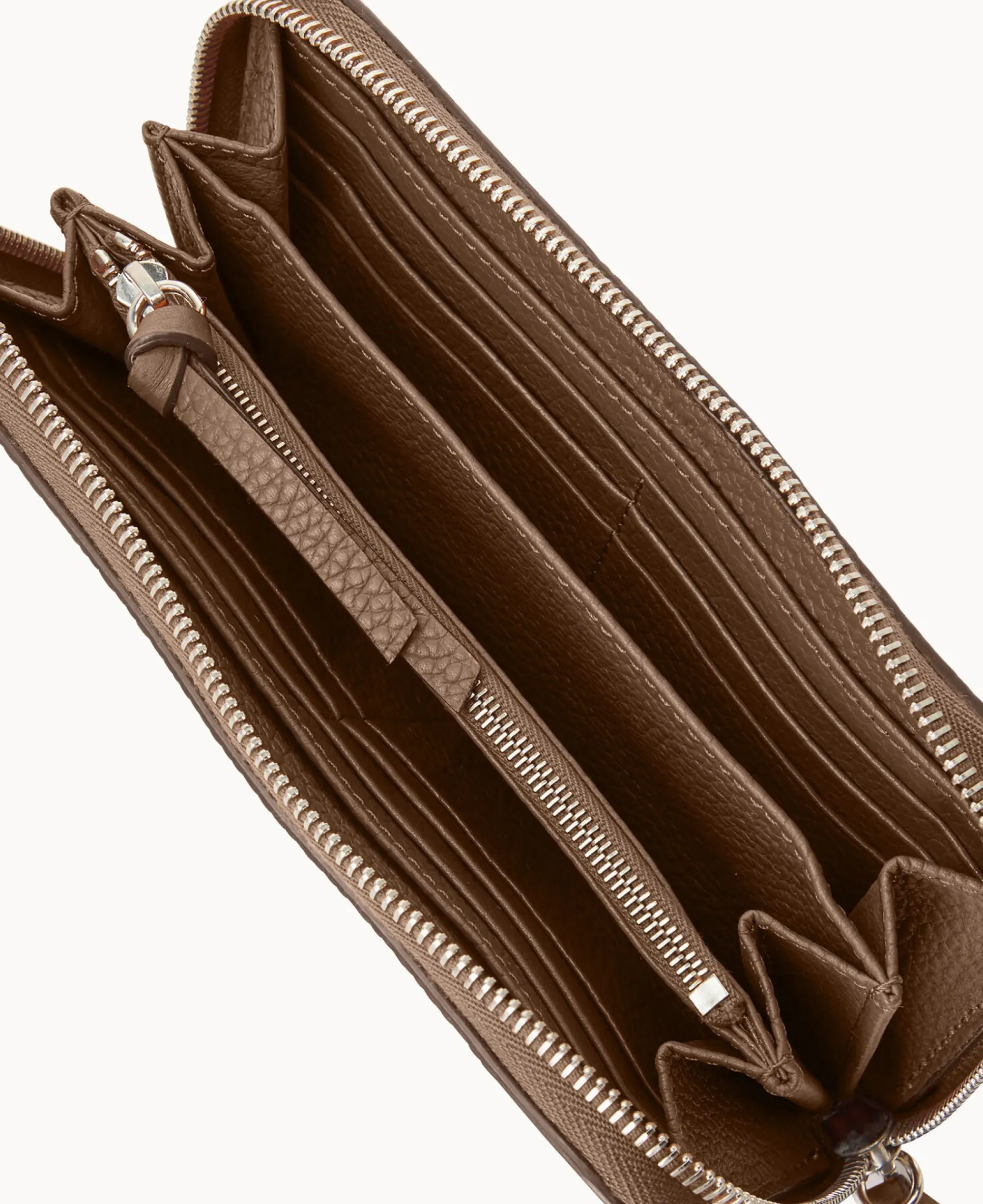 Dooney & Bourke Grab and Go|Wristlets<Henrys Medium Zip Around Wristlet Dark Taupe