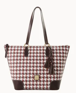 Dooney & Bourke Printed Fabric|Shoulder Bags<Houndstooth Career Tote Brick