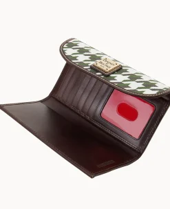 Dooney & Bourke Grab and Go|Clutches<Houndstooth Continental Clutch Green