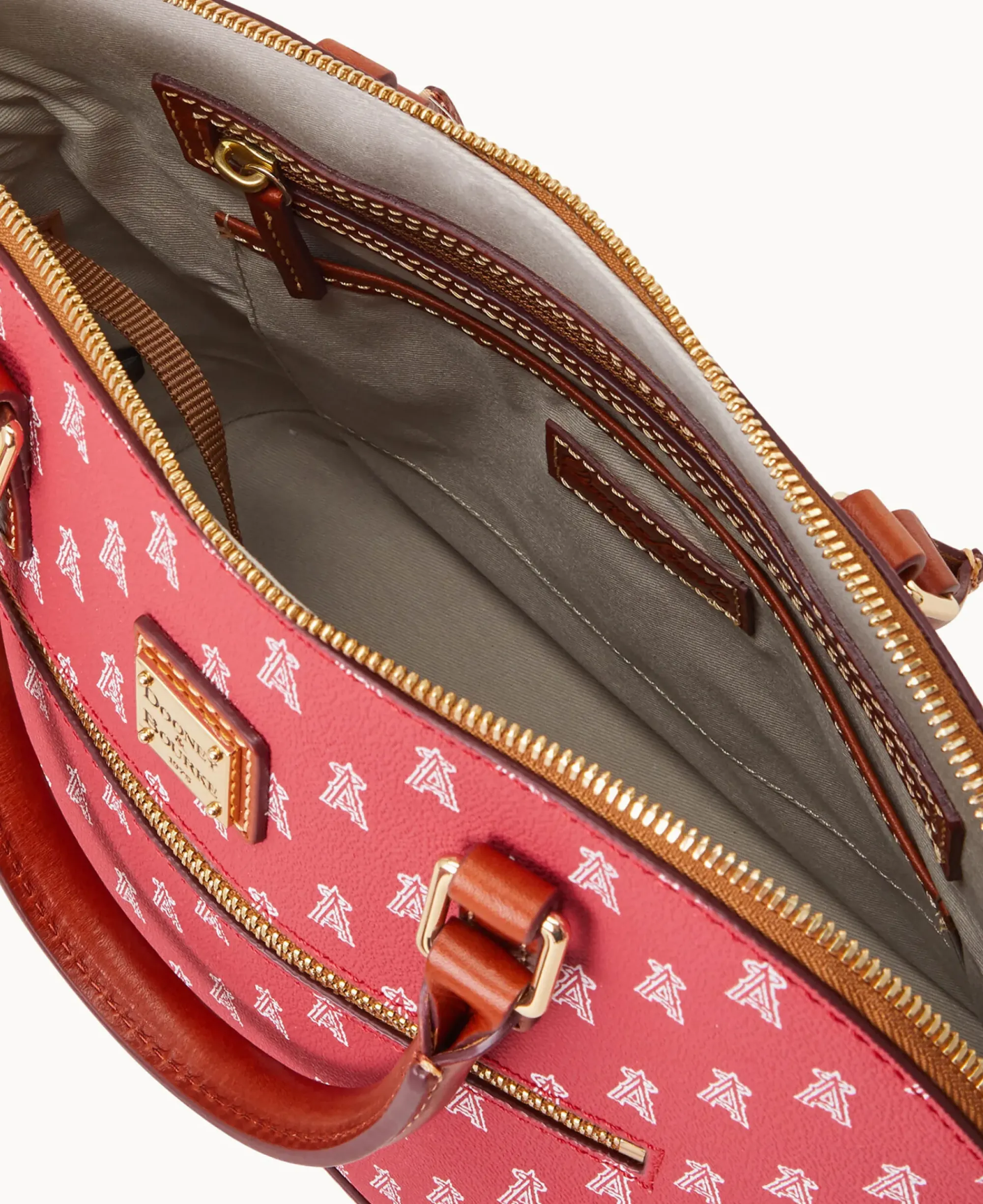 Dooney & Bourke Game Day Ready|Printed Fabric<MLB Domed Zip Satchel ANGELS