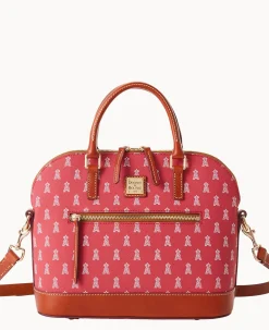 Dooney & Bourke Game Day Ready|Printed Fabric<MLB Domed Zip Satchel ANGELS