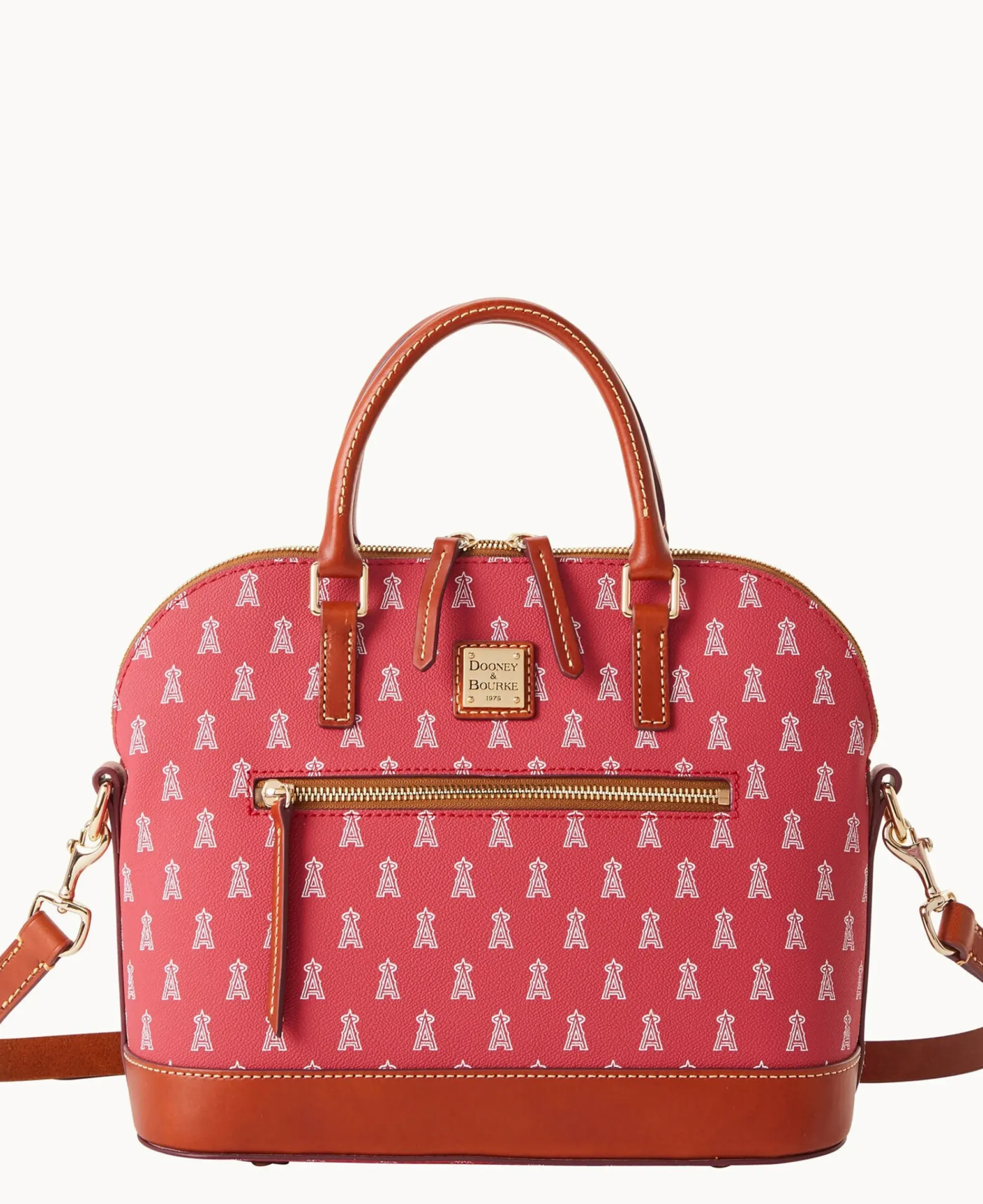 Dooney & Bourke Game Day Ready|Printed Fabric<MLB Domed Zip Satchel ANGELS