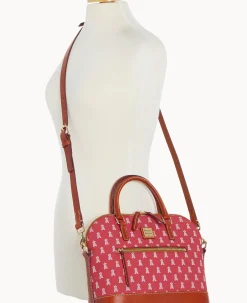 Dooney & Bourke Game Day Ready|Printed Fabric<MLB Domed Zip Satchel ANGELS