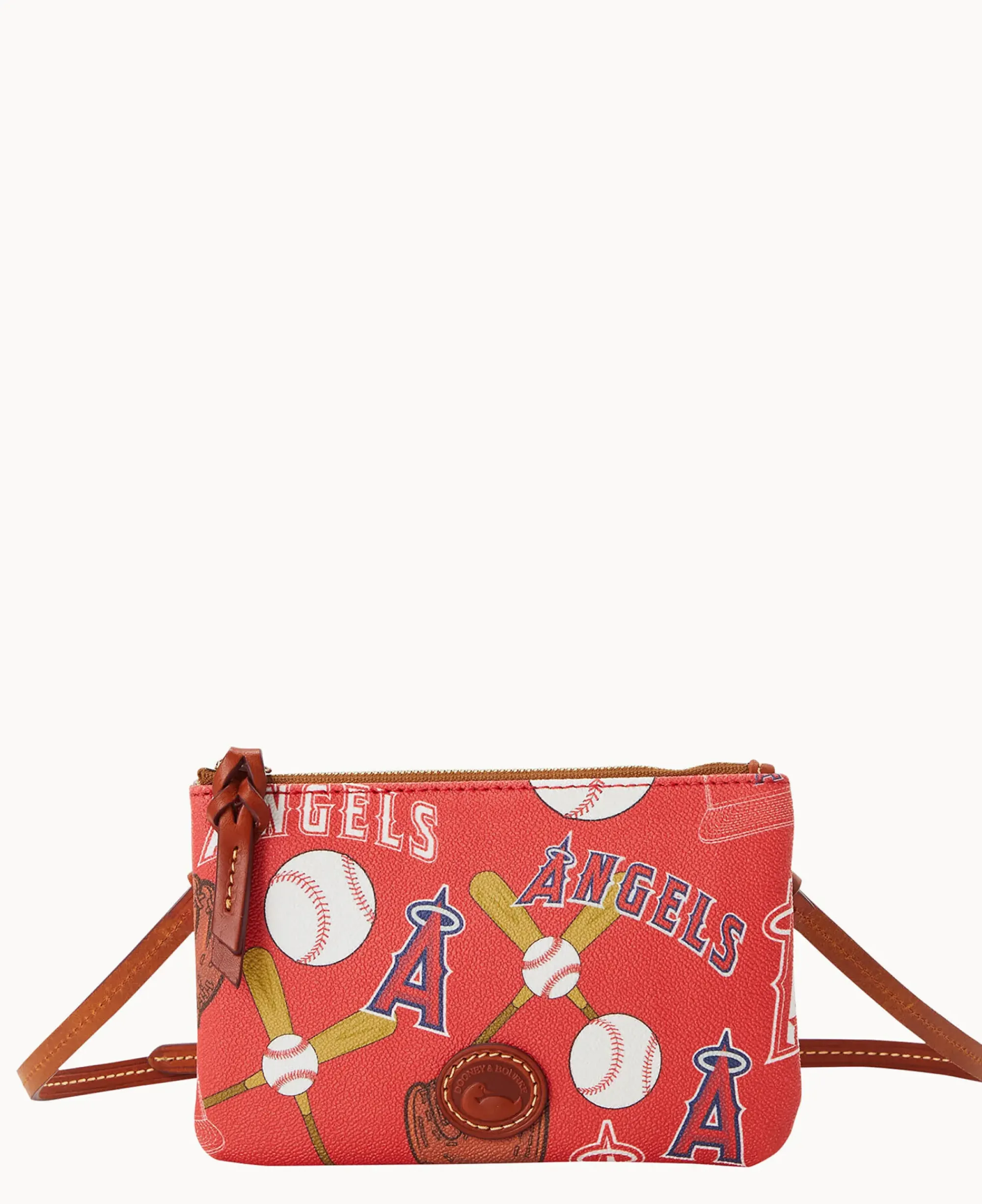 Dooney & Bourke Game Day Ready|Printed Fabric<MLB Top Zip Crossbody Angels