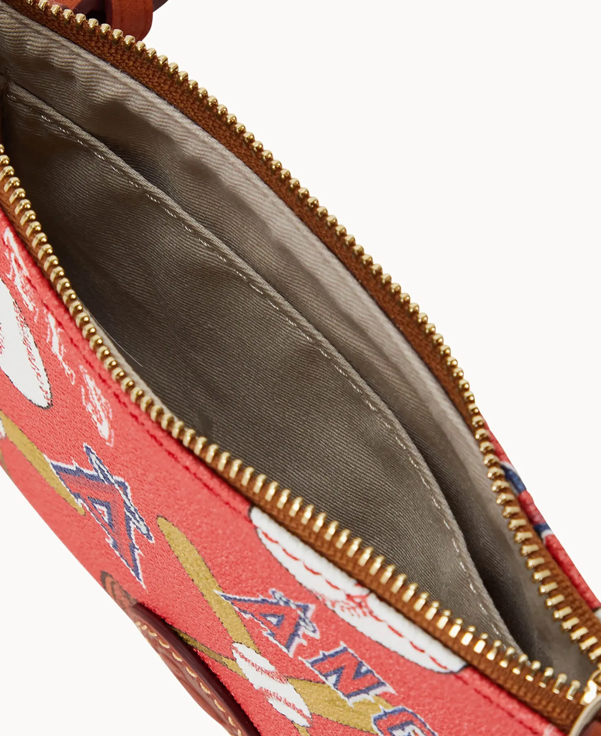 Dooney & Bourke Game Day Ready|Printed Fabric<MLB Top Zip Crossbody Angels