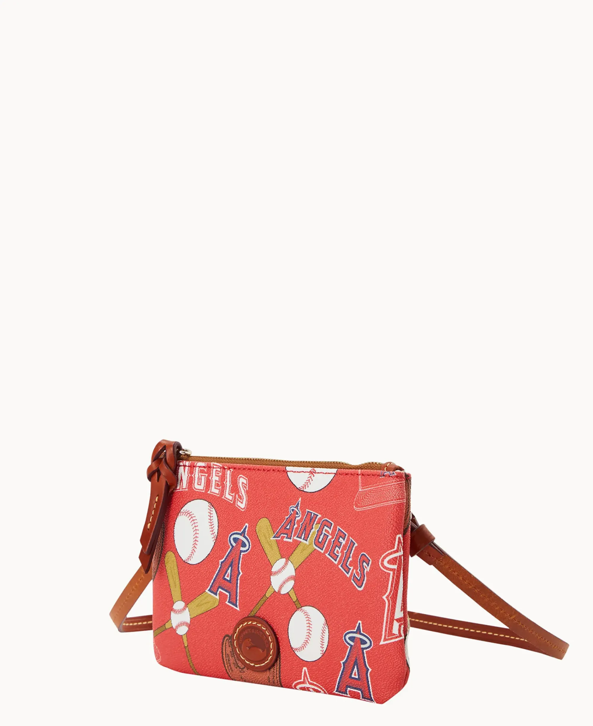 Dooney & Bourke Game Day Ready|Printed Fabric<MLB Top Zip Crossbody Angels