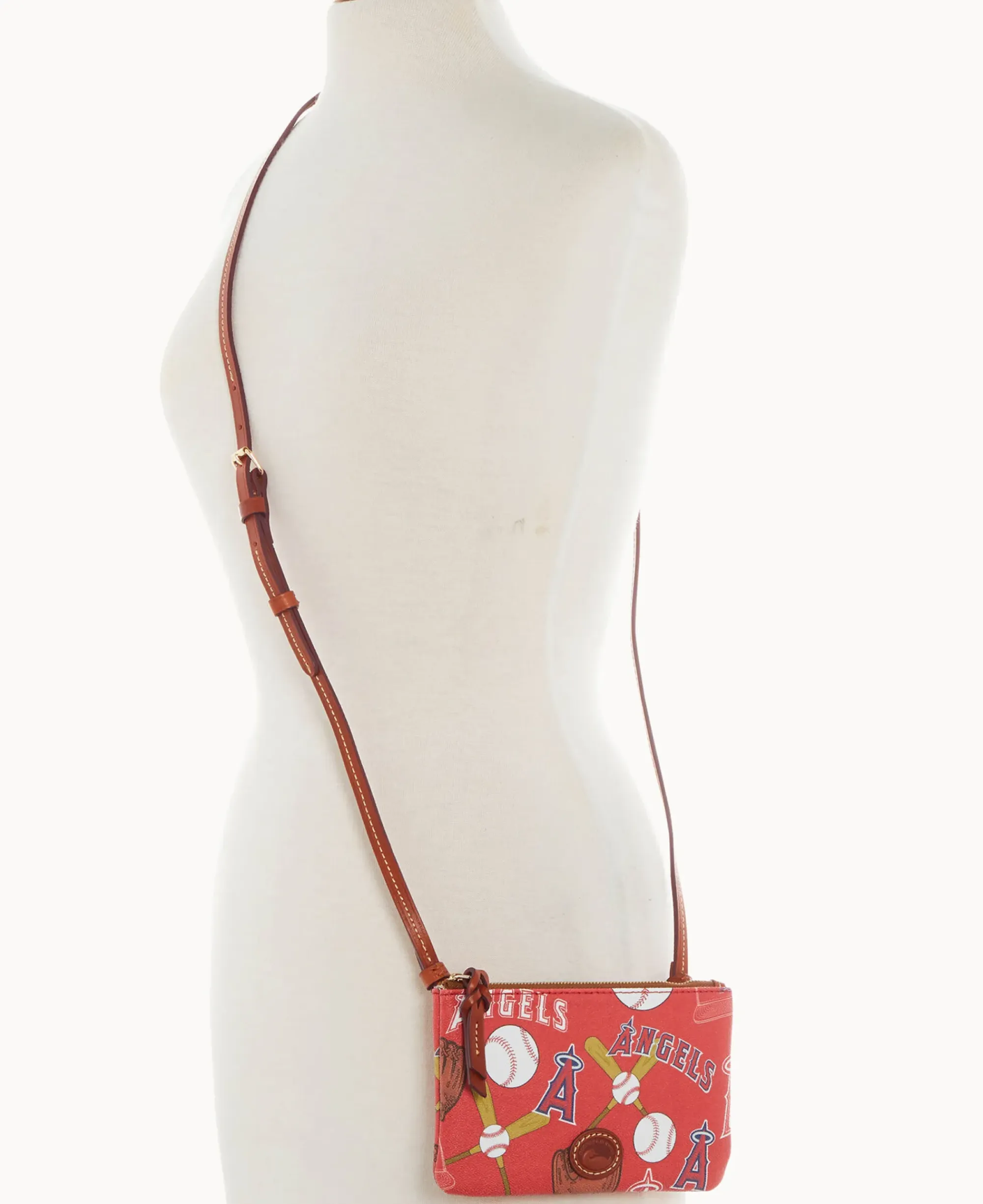 Dooney & Bourke Game Day Ready|Printed Fabric<MLB Top Zip Crossbody Angels