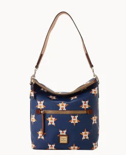 Dooney & Bourke Game Day Ready|Printed Fabric<MLB Large Sac Astros