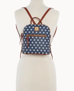 Dooney & Bourke Game Day Ready|Printed Fabric<MLB Small Backpack Astros