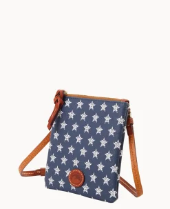 Dooney & Bourke Game Day Ready|Printed Fabric<MLB Small North South Top Zip Crossbody Astros