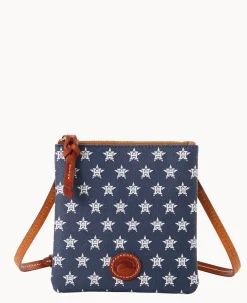 Dooney & Bourke Game Day Ready|Printed Fabric<MLB Small North South Top Zip Crossbody Astros