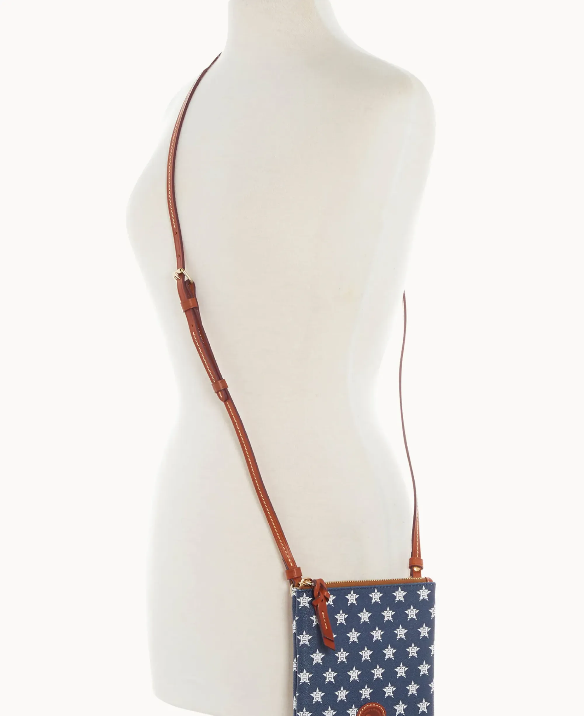 Dooney & Bourke Game Day Ready|Printed Fabric<MLB Small North South Top Zip Crossbody Astros