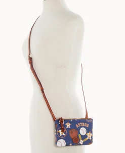 Dooney & Bourke Game Day Ready|Printed Fabric<MLB Top Zip Crossbody Astros