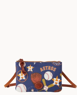 Dooney & Bourke Game Day Ready|Printed Fabric<MLB Top Zip Crossbody Astros
