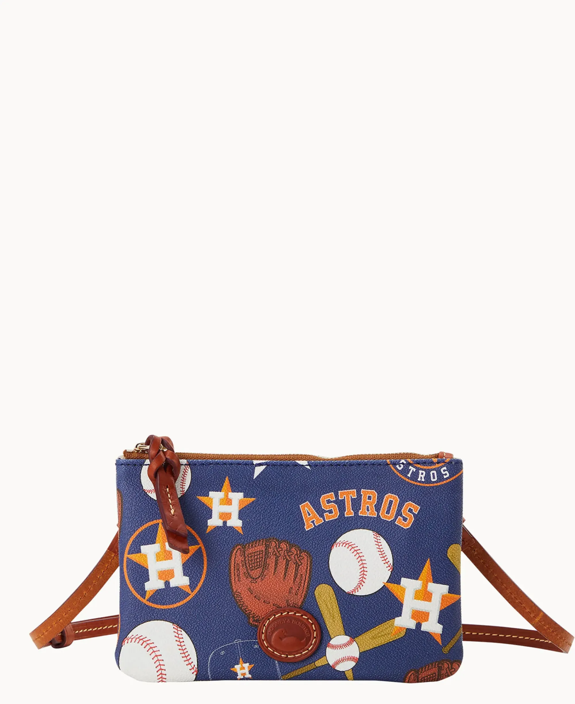 Dooney & Bourke Game Day Ready|Printed Fabric<MLB Top Zip Crossbody Astros
