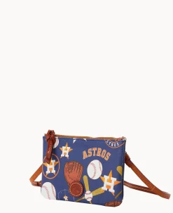 Dooney & Bourke Game Day Ready|Printed Fabric<MLB Top Zip Crossbody Astros