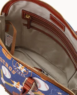 Dooney & Bourke Game Day Ready|Printed Fabric<MLB Zip Zip Satchel Astros