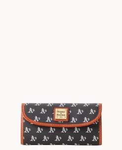 Dooney & Bourke Grab and Go|Clutches<MLB Continental Clutch ATHLETICS