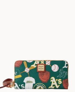 Dooney & Bourke Grab and Go|Wristlets<MLB Large Zip Around Wristlet Athletics
