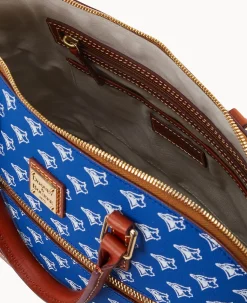 Dooney & Bourke Game Day Ready|Printed Fabric<MLB Domed Zip Satchel BLUE JAYS