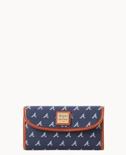 Dooney & Bourke Grab and Go|Clutches<MLB Continental Clutch Braves