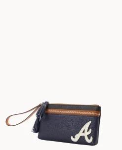 Dooney & Bourke Grab and Go|Wristlets<MLB Double Zip Wristlet Braves