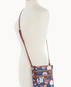 Dooney & Bourke Game Day Ready|Printed Fabric<MLB N S Triple Zip Crossbody Braves