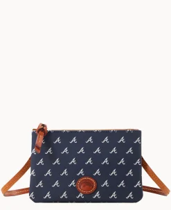 Dooney & Bourke Game Day Ready|Printed Fabric<MLB Top Zip Crossbody Braves