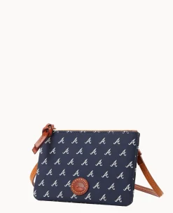 Dooney & Bourke Game Day Ready|Printed Fabric<MLB Top Zip Crossbody Braves