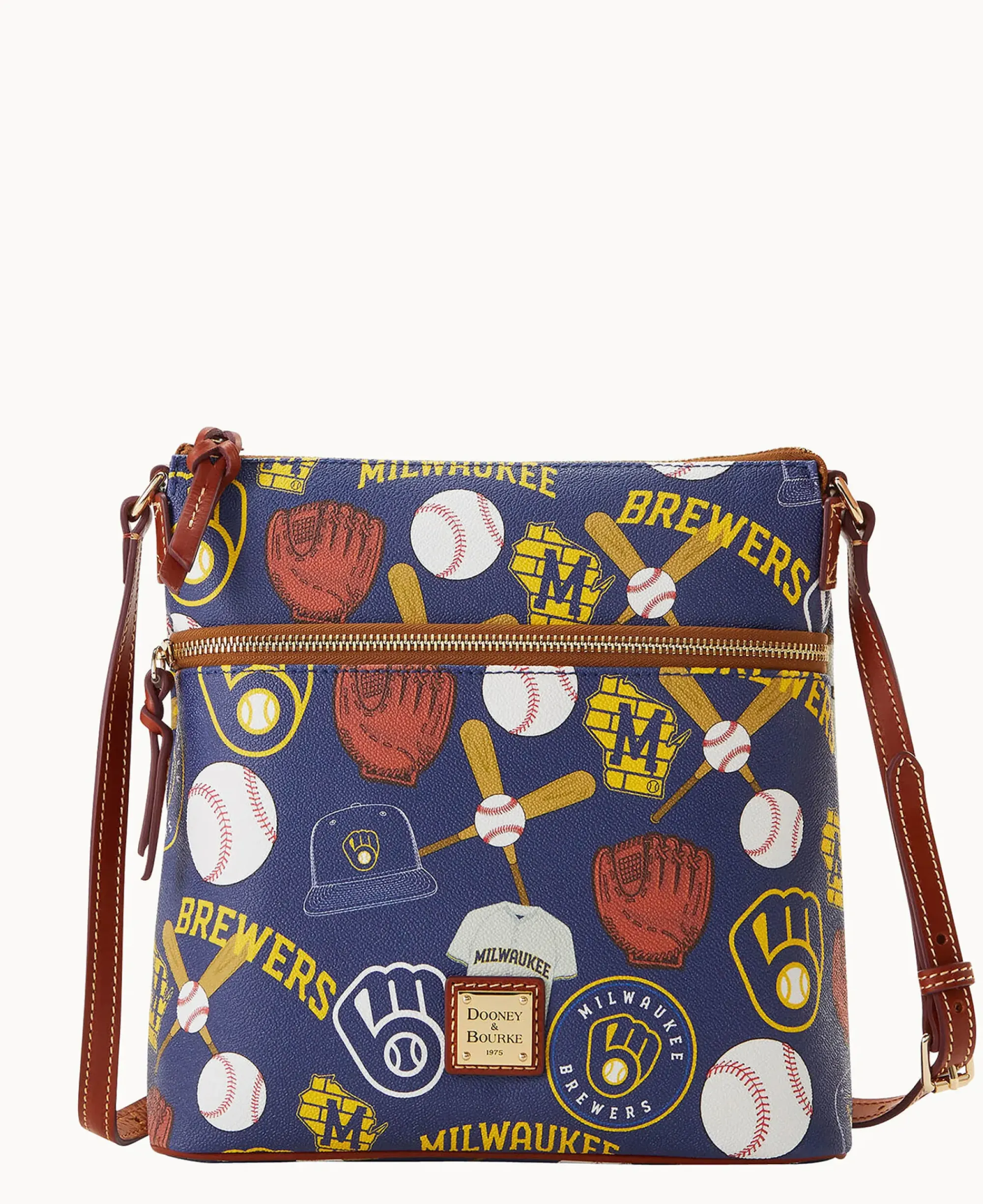 Dooney & Bourke Game Day Ready|Printed Fabric<MLB Crossbody Brewers