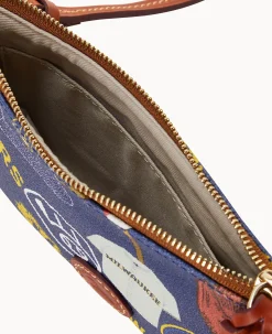 Dooney & Bourke Game Day Ready|Printed Fabric<MLB Top Zip Crossbody Brewers