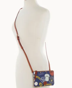 Dooney & Bourke Game Day Ready|Printed Fabric<MLB Top Zip Crossbody Brewers
