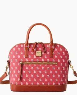 Dooney & Bourke Game Day Ready|Printed Fabric<MLB Domed Zip Satchel CARDINALS