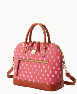 Dooney & Bourke Game Day Ready|Printed Fabric<MLB Domed Zip Satchel CARDINALS