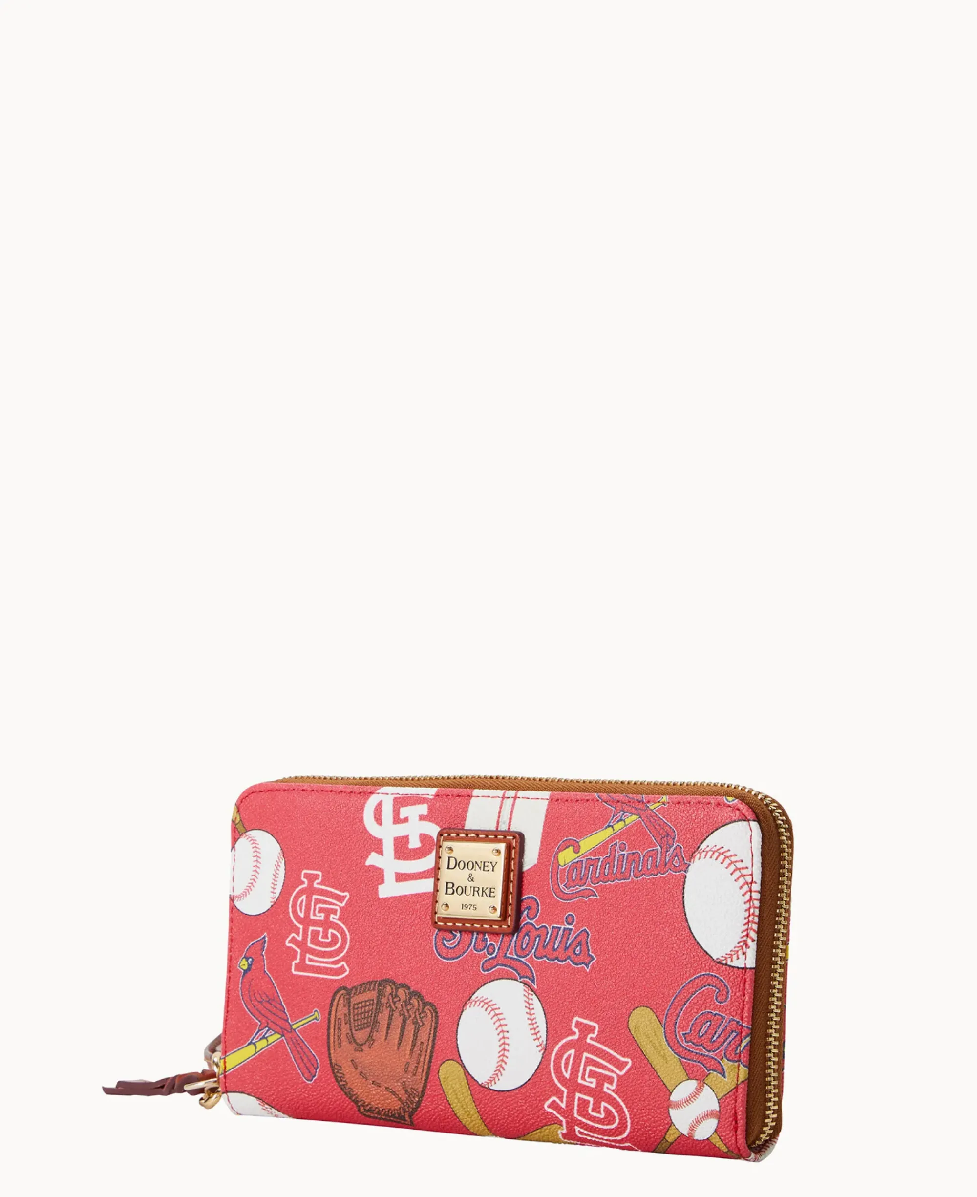 Dooney & Bourke Grab and Go|Wristlets<MLB Large Zip Around Wristlet Cardinals
