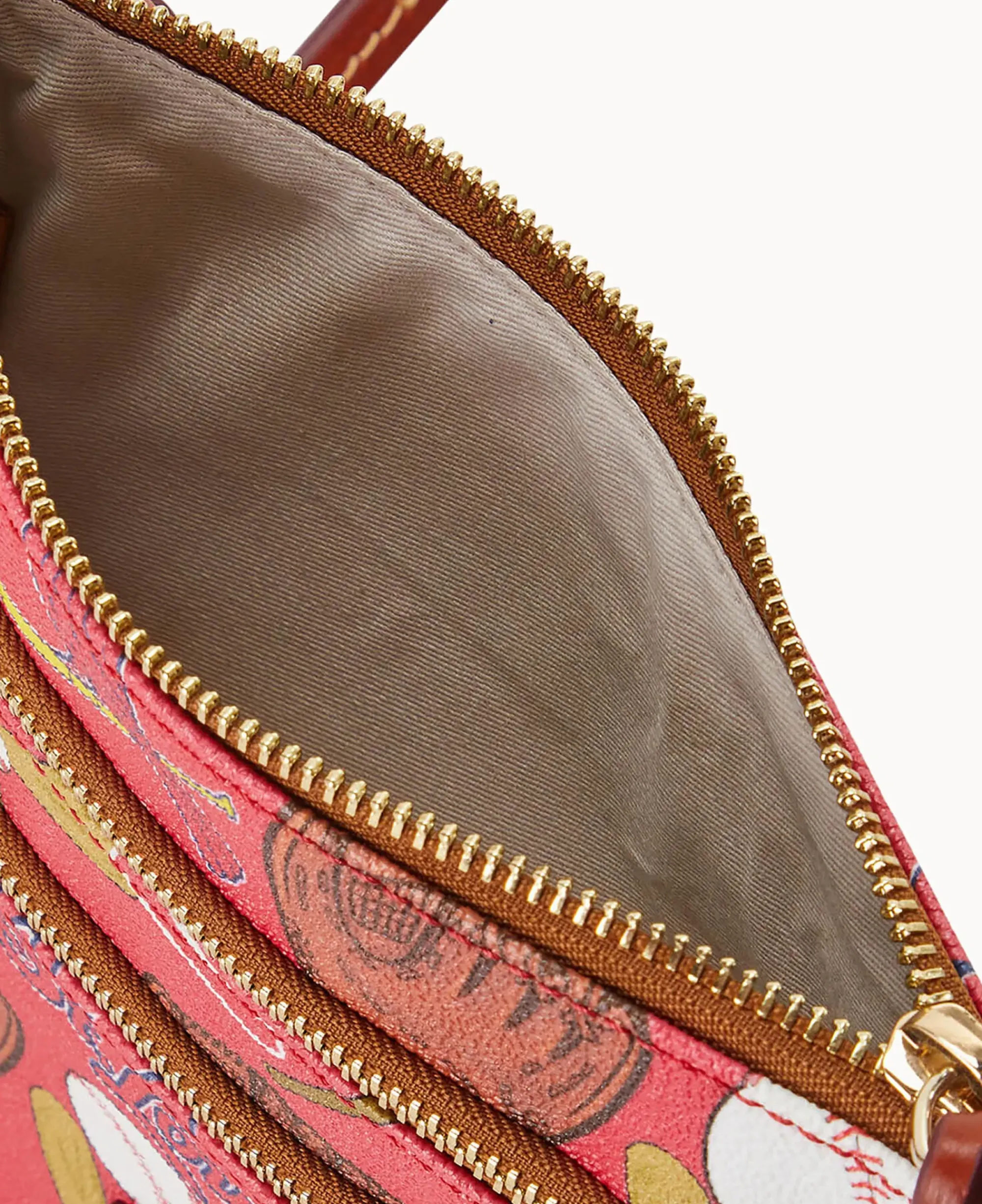 Dooney & Bourke Game Day Ready|Printed Fabric<MLB N S Triple Zip Crossbody Cardinals