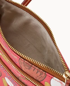 Dooney & Bourke Game Day Ready|Printed Fabric<MLB N S Triple Zip Crossbody Cardinals