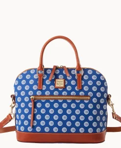Dooney & Bourke Game Day Ready|Printed Fabric<MLB Domed Zip Satchel CUBS