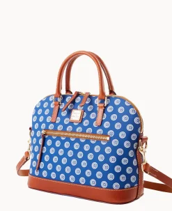 Dooney & Bourke Game Day Ready|Printed Fabric<MLB Domed Zip Satchel CUBS