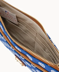 Dooney & Bourke Grab and Go|Wristlets<MLB Cubs Double Zip Wristlet Chicago Cubs